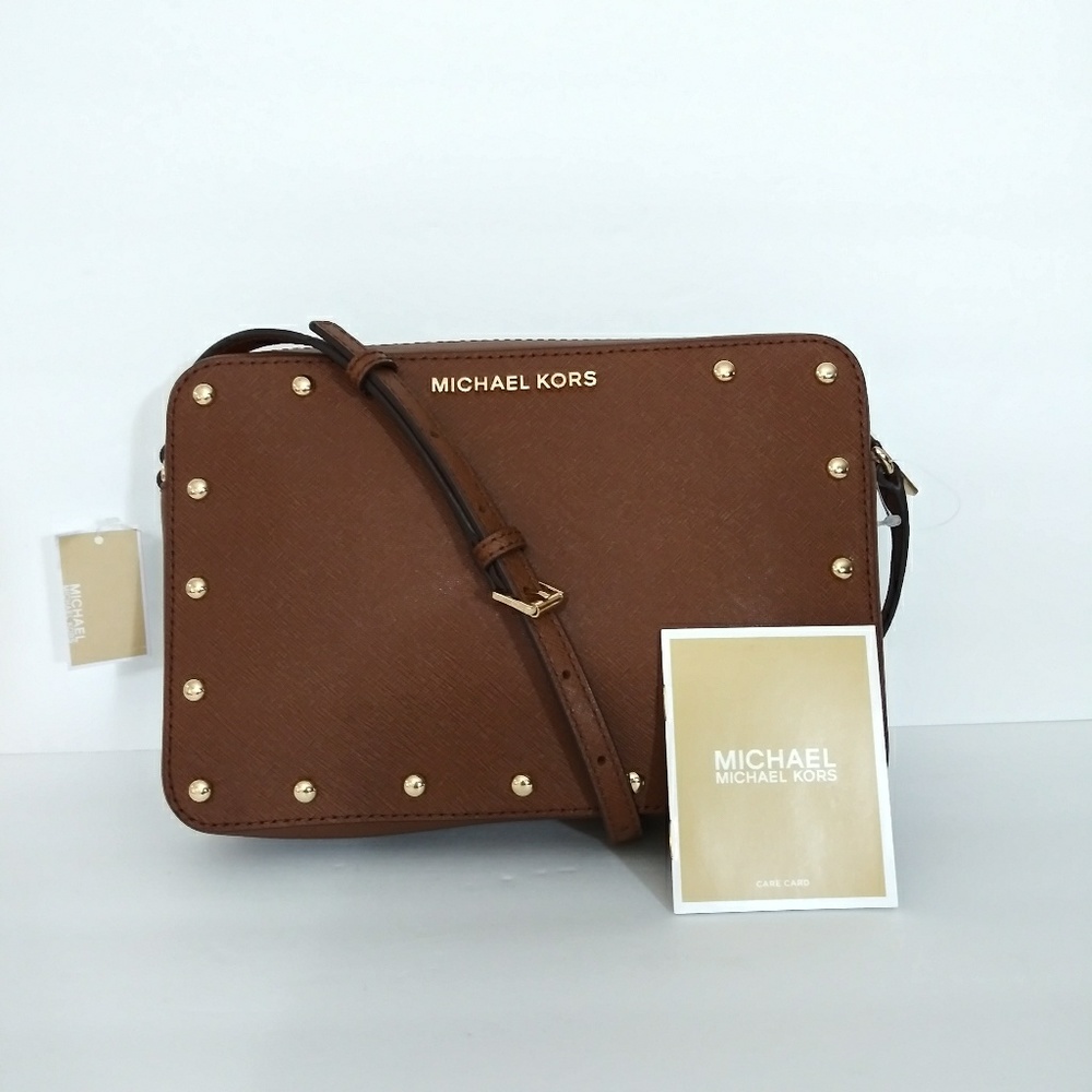 NWT MICHAEL KORS SANDRINE STUD LG EW CROSSBODY BAG - Picture 1 of 5
